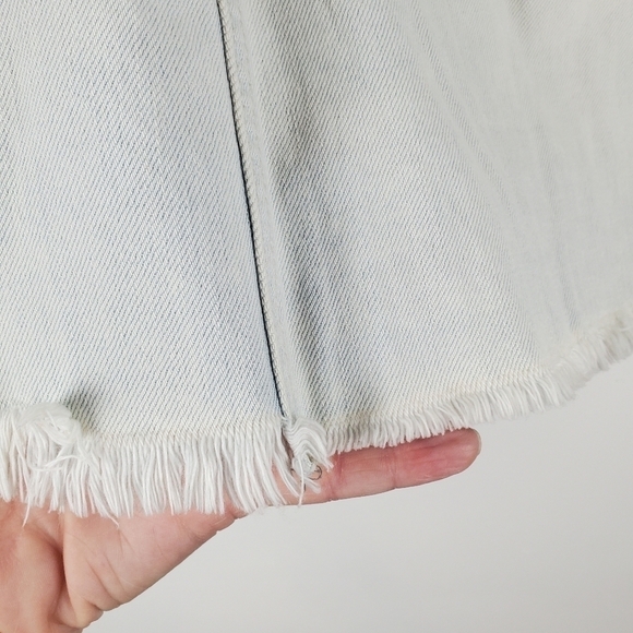 SO Denim Skirt Juniors 11 Paperback‎ Belted Cotton Light Wash Raw Hem - Picture 5 of 8